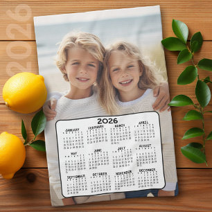 Paño De Cocina Calendario con foto vista de año completo Mínimo m