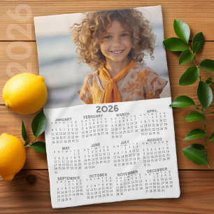 Paño De Cocina Calendario con foto vista de año completo Mínimo m