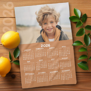 Paño De Cocina Calendario con foto - Vista del año - Terra Cotta