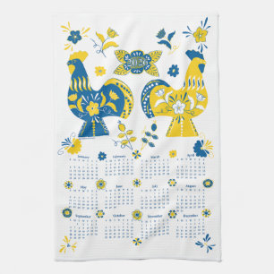 Paño De Cocina Calendario Dala Rooster Sueco 2026