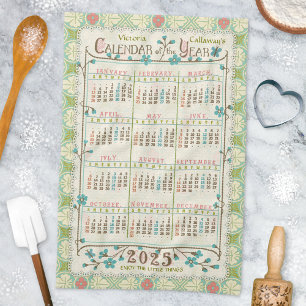 Paño De Cocina Calendario de 2025 Aniversario del Art Nouveau vic