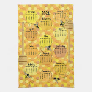 Paño De Cocina Calendario de Abejas 2026