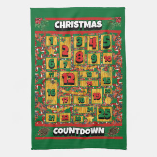 Paño De Cocina Calendario de Adviento de Navidad Cuenta atrás par