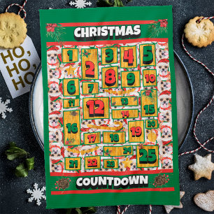 Paño De Cocina Calendario de Adviento de Navidad Cuenta Regresiva