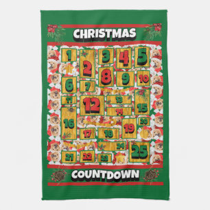 Paño De Cocina Calendario de Adviento de Navidad de Chow Chow Cue