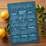 Paño De Cocina Calendario de año completo 2024 - Déjame comprobar<br><div class="desc">Azul y Blanco - Un calendario mínimo y básico de 12 meses con un fondo de color sólido. Las fuentes son simples de leer y los colores pueden cambiarse. — Si abre el área de personalizar, se le llevará a un área de diseño avanzada donde puede cambiar el color de...</div>