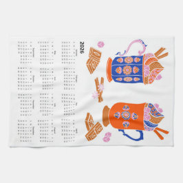 Paño De Cocina Calendario de chocolate caliente de 2026 en artesa