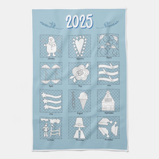 Paño De Cocina Calendario de diversión de 2025 (Vertical)
