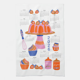 Paño De Cocina Calendario de hormigón de artesanías populares de 