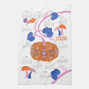 Paño De Cocina Calendario de Parche de Calabaza de Cottagecore de