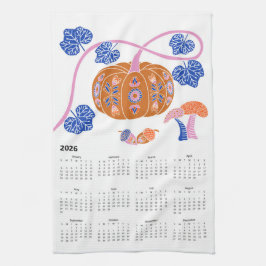 Paño De Cocina Calendario de Parche de Calabaza de Cottagecore de