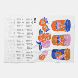 Paño De Cocina Calendario de reservas de mermelada de Cottagecore