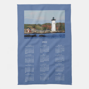 Paño De Cocina Calendario del faro del puerto de Portsmouth Fall