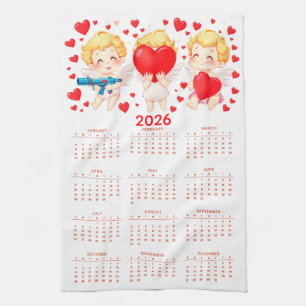 Paño De Cocina Calendario divertido de ángeles de dibujos animado