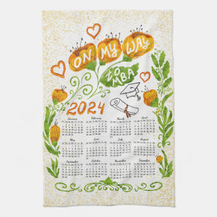 Paño De Cocina Calendario Elegante de Estudiantes Motivacionales