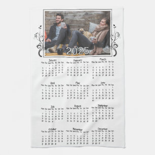 Paño De Cocina Calendario fotográfico del año 2025 con follaje