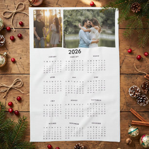 Paño De Cocina Calendario fotográfico Personalizado de 2026