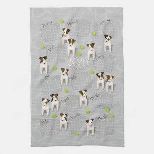 Paño De Cocina Calendario gris 2020 de Parson Jack Russell Terrie