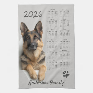 Paño De Cocina Calendario GSD 2026 del Pastor Alemán