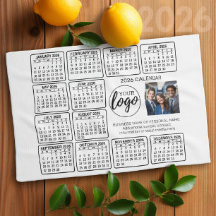 Paño De Cocina Calendario - logotipo, negocio de la fotografía