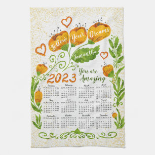 Paño De Cocina Calendario Motivacional de nombres personalizados