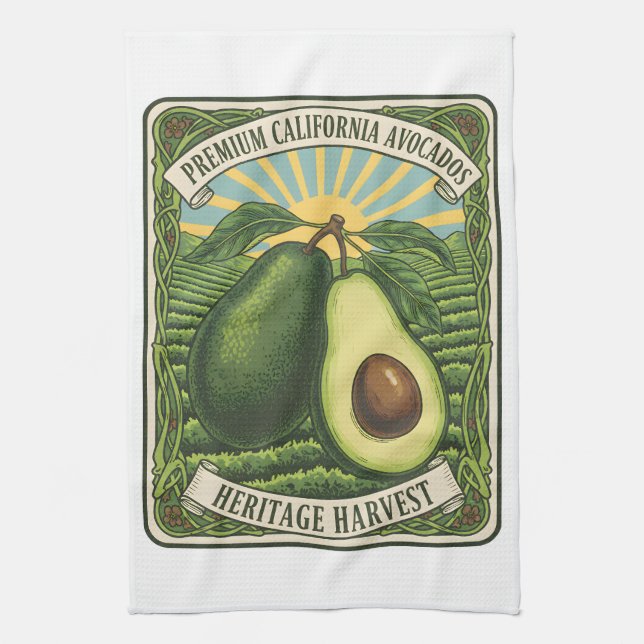 Paño De Cocina California Avocados Kitchen Towel (Vertical)