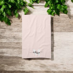 Paño De Cocina Caligrafía de brocha monograma Rubor rosa<br><div class="desc">Audaz monograma serif combinado con caligrafía manuscrita de pincel.</div>