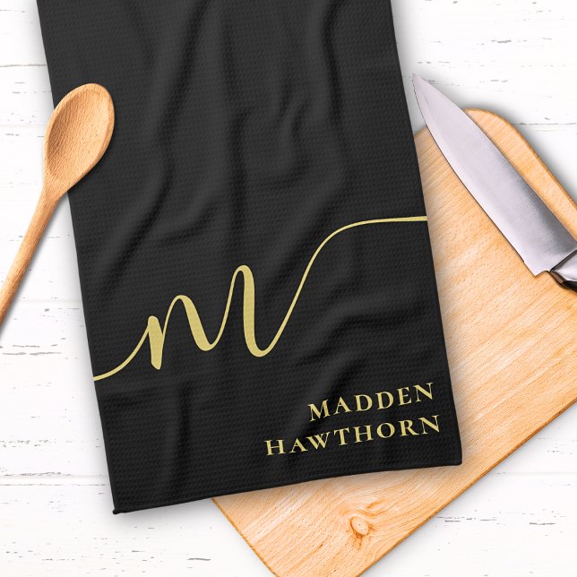 Paño De Cocina Caligrafía moderna de la escritura de un monograma (Subido por el creador)