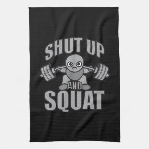 Paño De Cocina Cállate Y Squat - Cute Kawaii Weightlifter