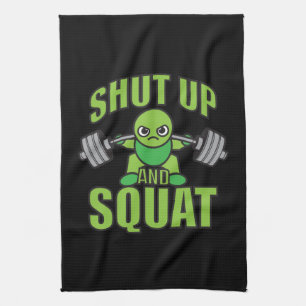 Paño De Cocina Cállate Y Squat Kawaii Anime Powerlifter Personali