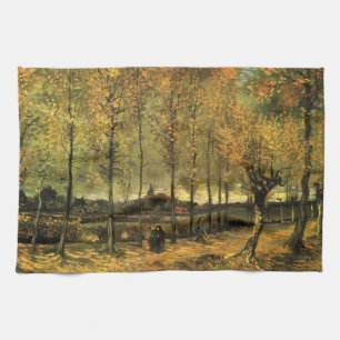 Paño De Cocina Calle con álamos por Vincent van Gogh