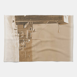 Paño De Cocina Calle principal vieja en la nieve