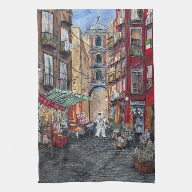 Paño De Cocina Callejón Italia del navidad (Vertical)