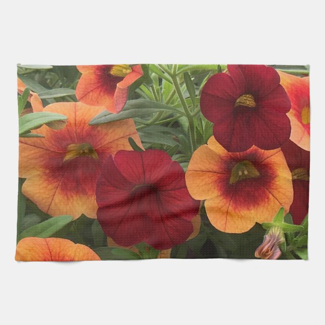 Paño De Cocina Calor De La Floral Del Sol (Horizontal)