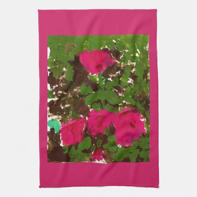 Paño De Cocina Cama de Rosas (Vertical)