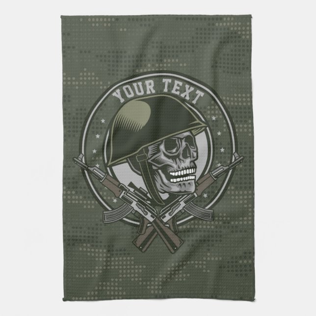 Paño De Cocina Camarada Militar Personalizado Camuflaje Soldado C (Vertical)