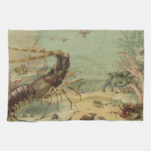 Paño De Cocina Camarones, Vida Marina Subacuática, Animales Marin