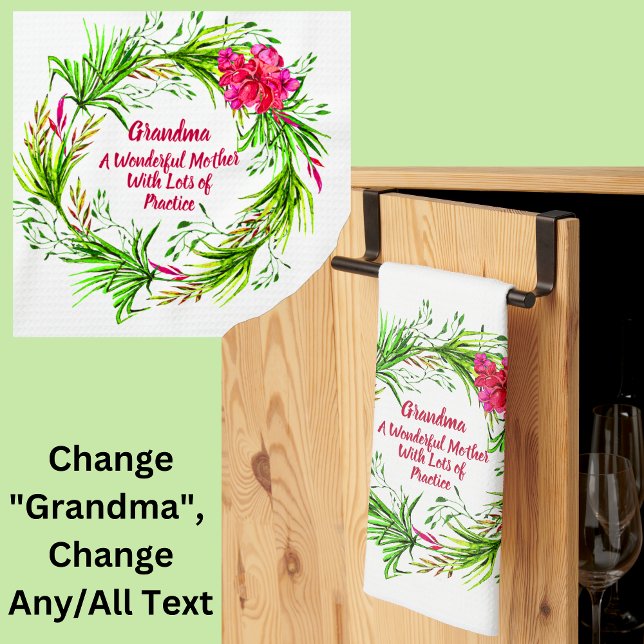 Paño De Cocina Cambiar nombre Añadir texto Abuela Floral rosa Boh (Subido por el creador)