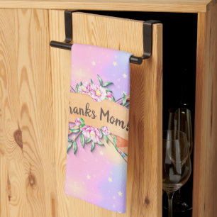 Paño De Cocina Cambiar texto Añadir nombre Flores Boho Flores Mar