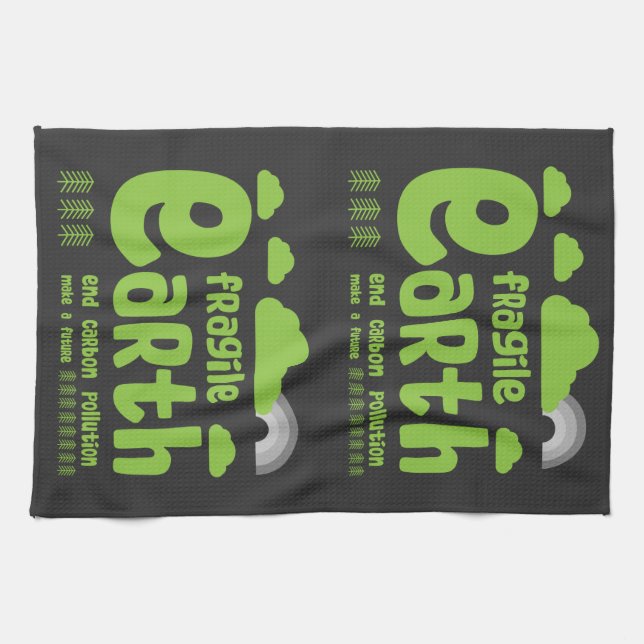 Paño De Cocina Cambio climático | Contaminación por carbono | Cam (Horizontal)