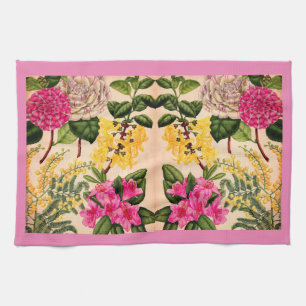 Paño De Cocina camellia, forsythia, rododendros y acacia