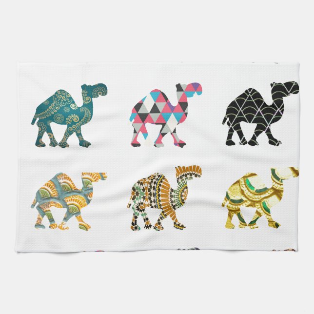 Paño De Cocina Camellos lindos de la diversión (Horizontal)