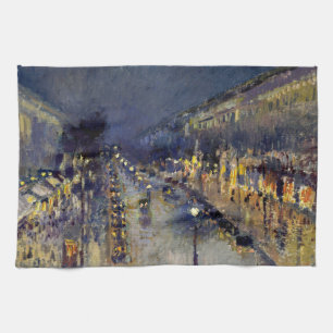 Paño De Cocina Camille Pissarro - Boulevard Montmartre de noche