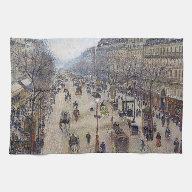 Paño De Cocina Camille Pissarro - Boulevard Montmartre, mañana (Horizontal)