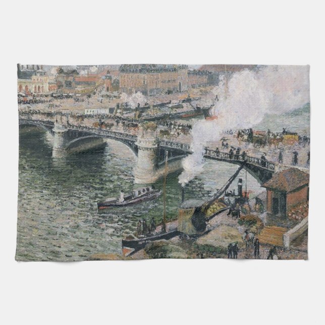 Paño De Cocina Camille Pissarro Pont Boieldieu en la pintura de R (Horizontal)