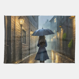 Paño De Cocina Caminando bajo la lluvia