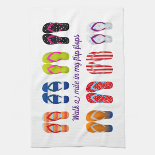 Paño De Cocina Caminar una milla en mi diseño Flip Flops