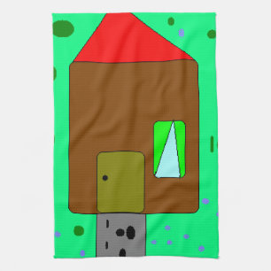 Paño De Cocina Camino de la puerta de la casa, pintura digital, a