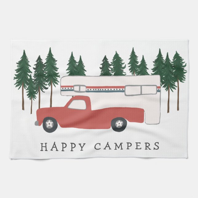 Paño De Cocina Camión Camping RVing Motorhome Árboles rojos Whims (Horizontal)