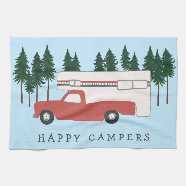 Paño De Cocina Camión Camping RVing Motorhome Árboles rojos Whims (Horizontal)